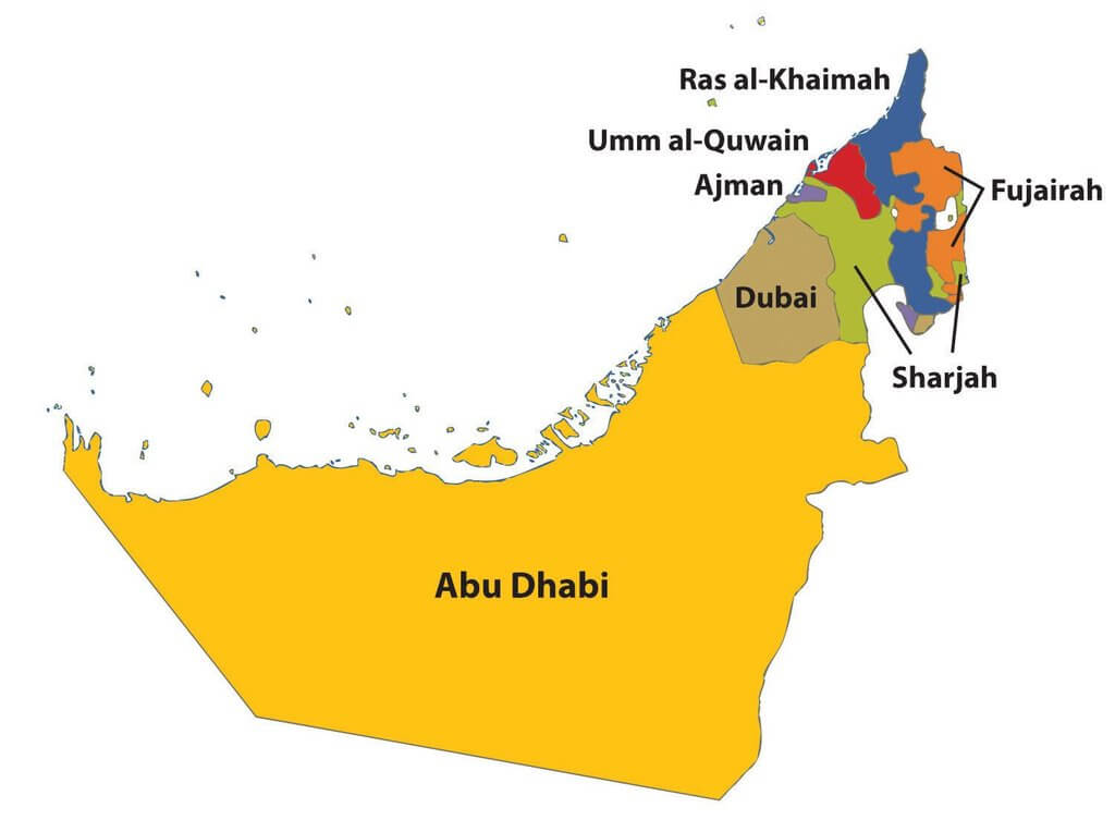 an map of united arab emirates 