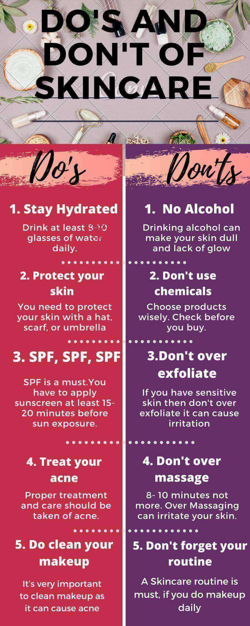 Do's and Don'ts of skincare 