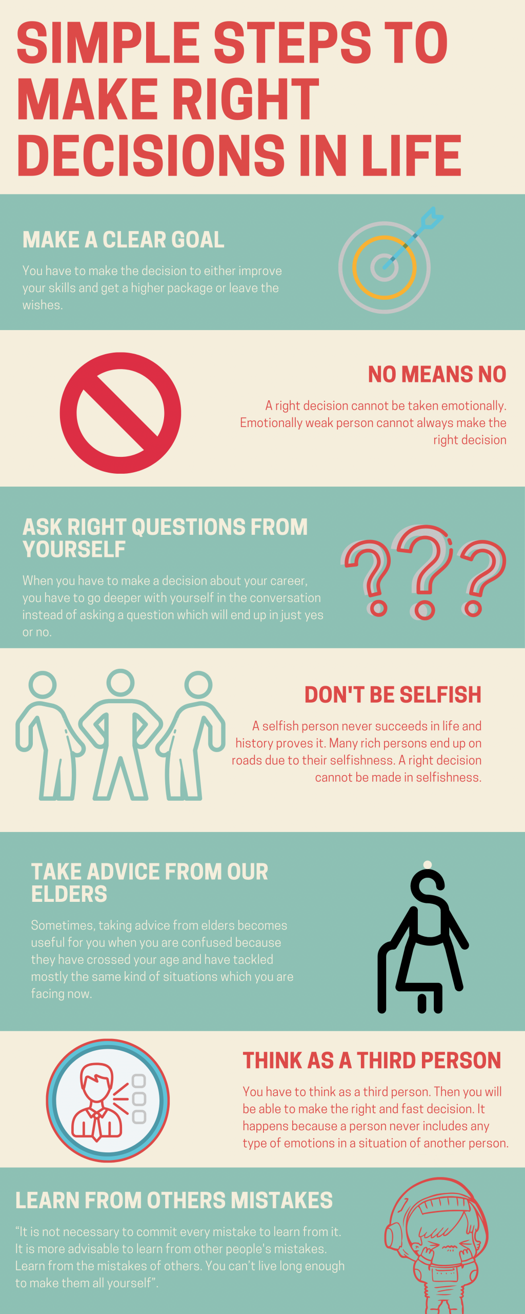 steps to make right decision in life Infographic
