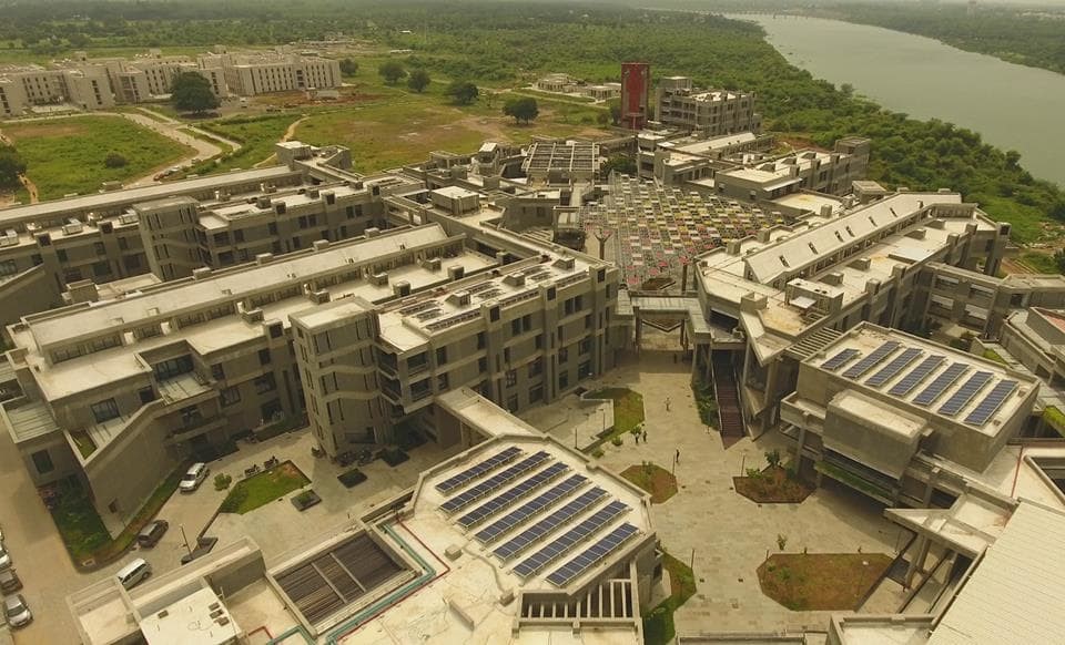 Top view of Indian Institute of Technology Gandhinagar which is the best university of India
