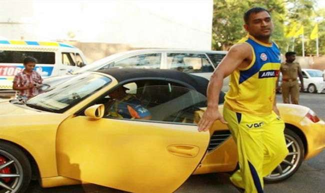 Dhoni with his car