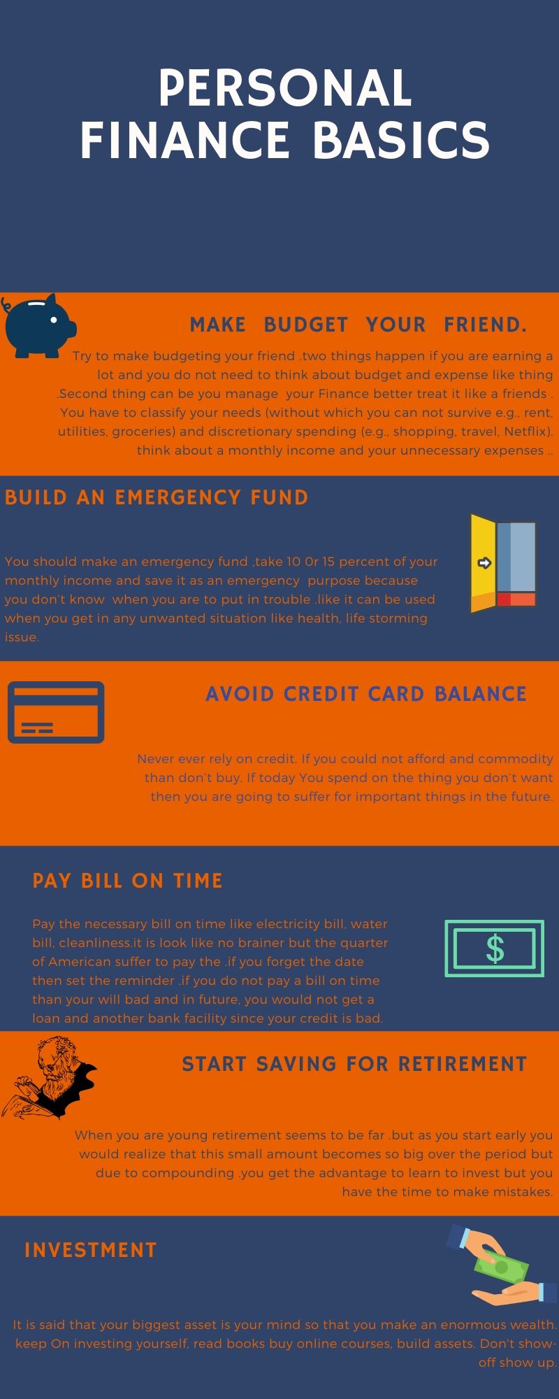 infographic of personal finance basics 