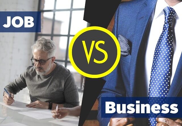 Comparison between business vs job photo