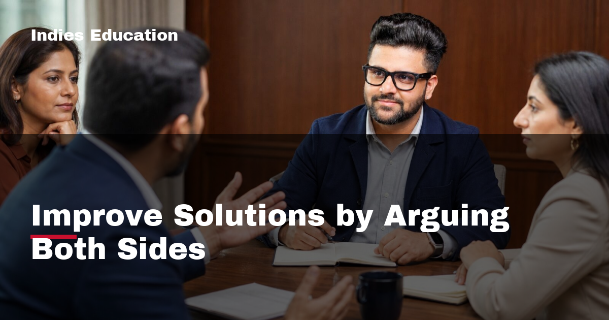 Featured image for Improve Solutions by Arguing Both Sides