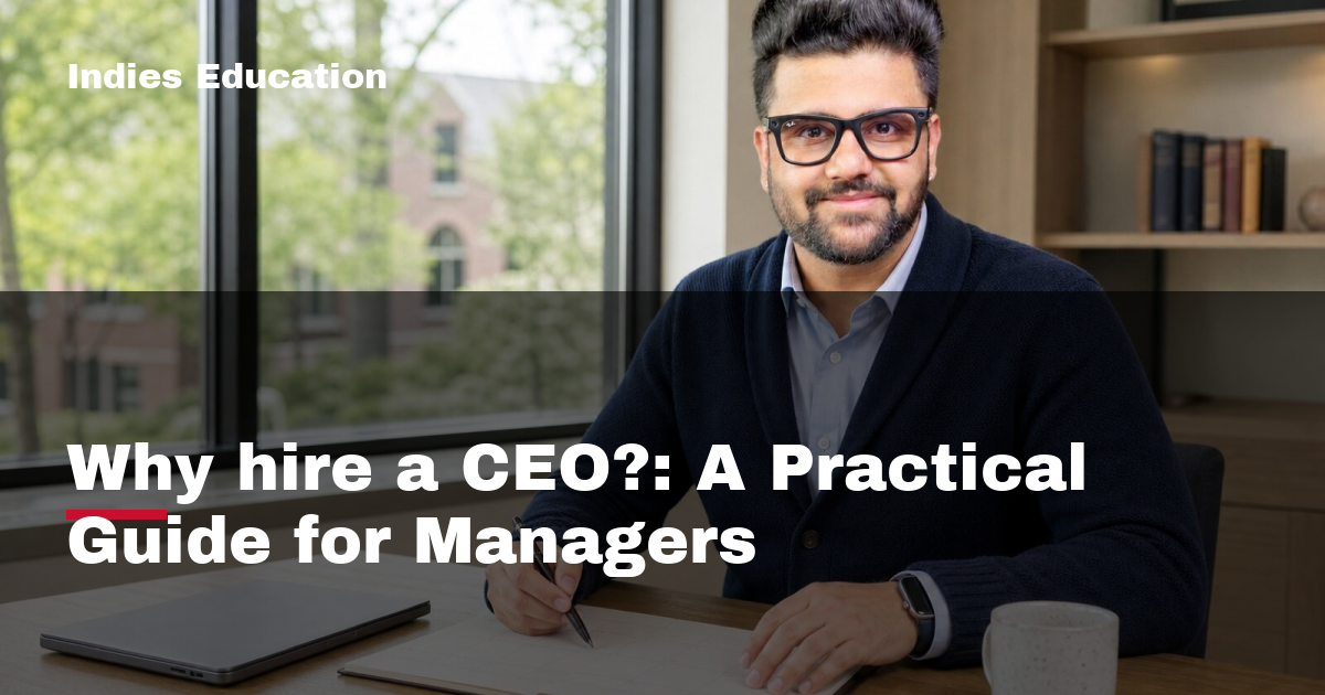 Featured image for Why hire a CEO?: A Practical Guide for Managers