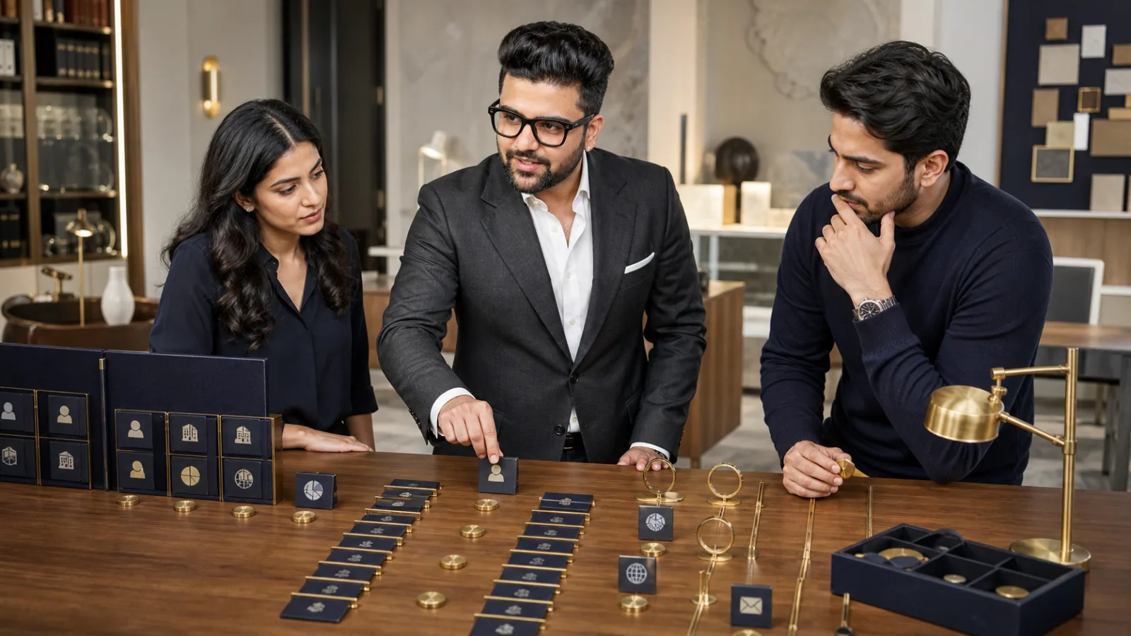 Sahil Khanna coaching a small executive roundtable in a innovation atelier for Approach sheet of venture capital