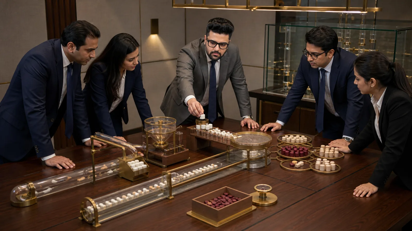 Sahil Khanna coaching a small executive roundtable in a project war room for Email Marketing