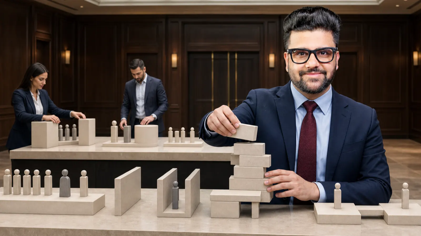 Sahil Khanna comparing unlabeled scenario cards in a executive decision lab for 10 recruiting mistakes