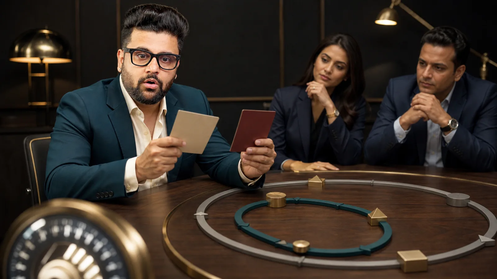 Sahil Khanna comparing unlabeled scenario cards in a executive decision lab for Competitive advantage - speed model