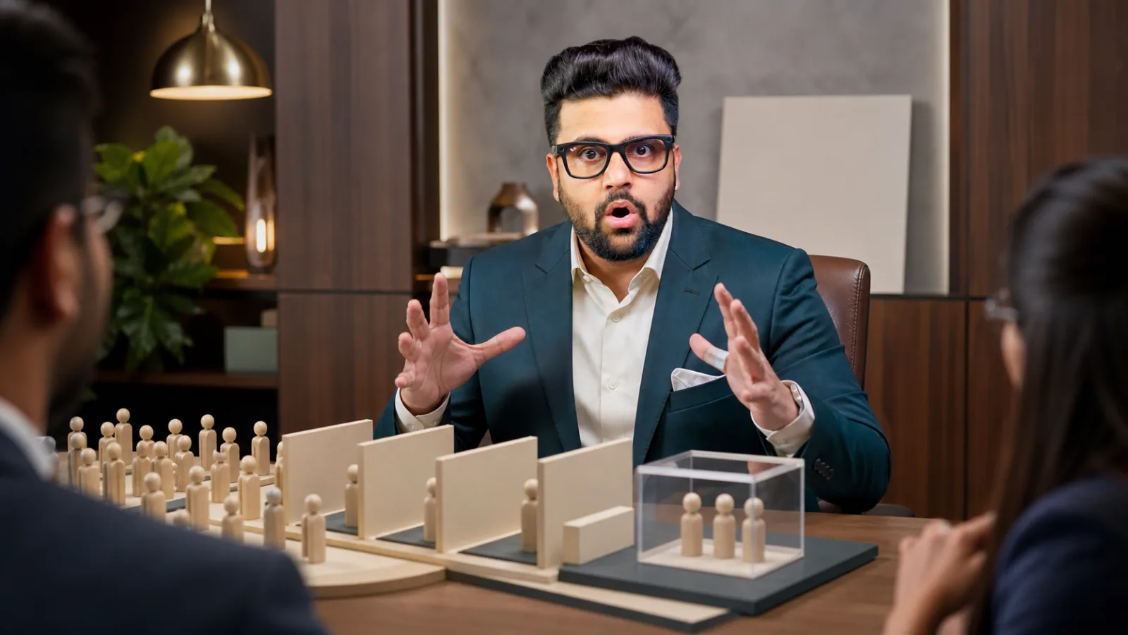 Sahil Khanna comparing unlabeled scenario cards in a innovation atelier for Targeted Marketing