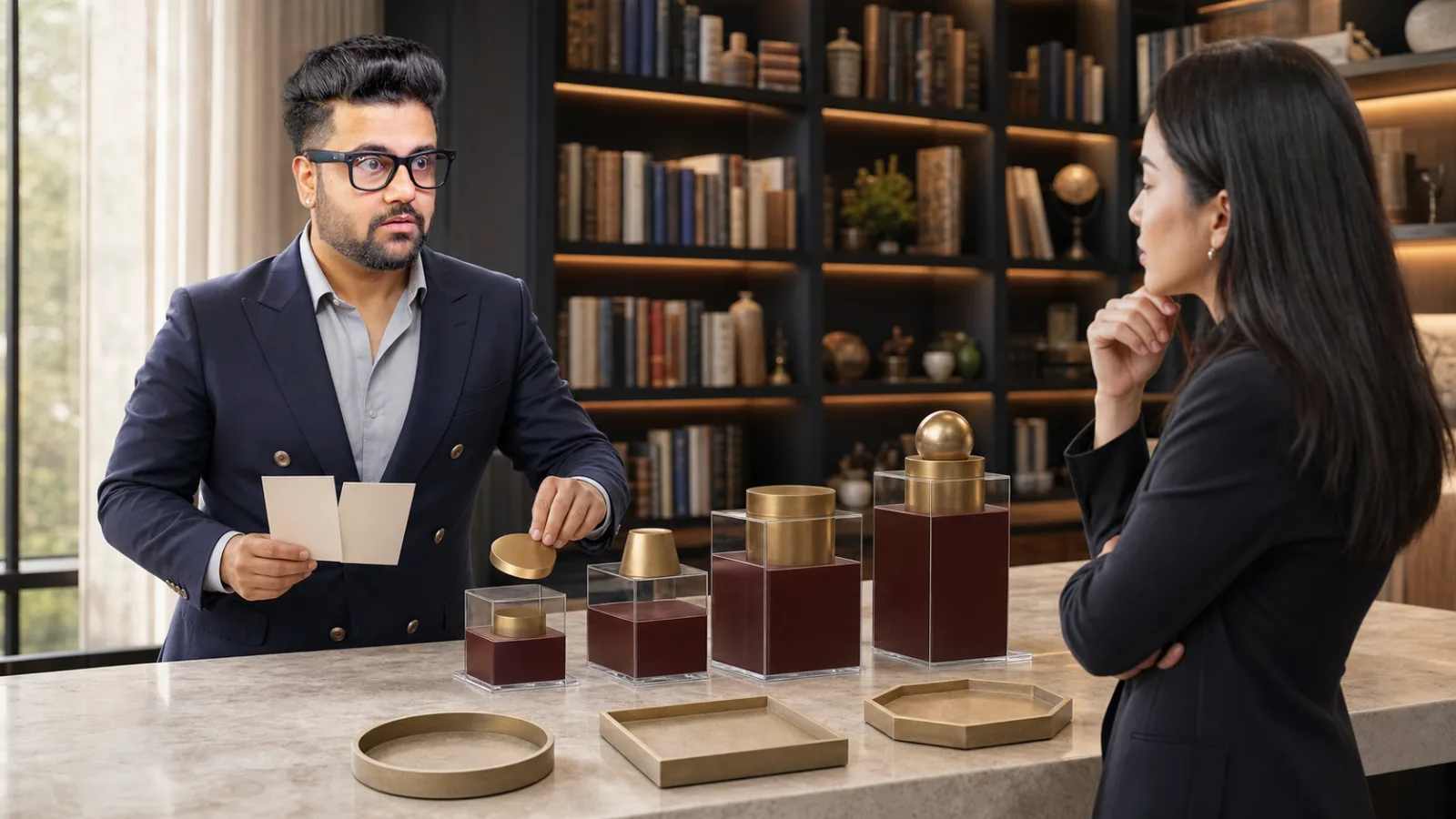 Sahil Khanna comparing unlabeled scenario cards in a leadership coaching studio for Product wise profitability