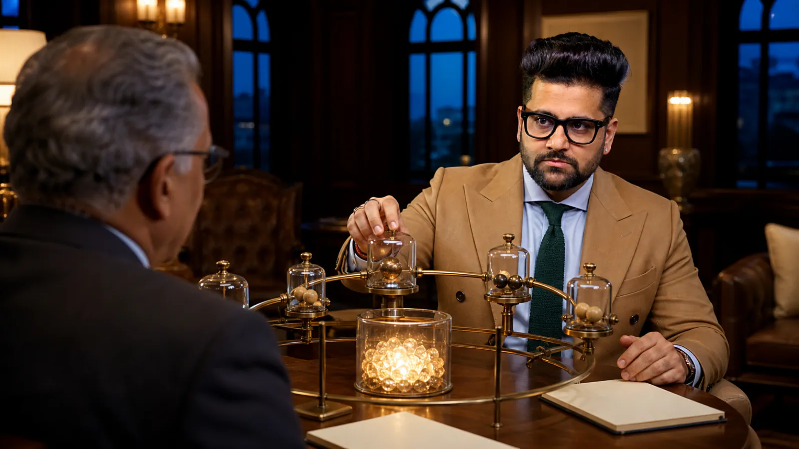 Sahil Khanna comparing unlabeled scenario cards in a market intelligence observatory for Relationship Marketing