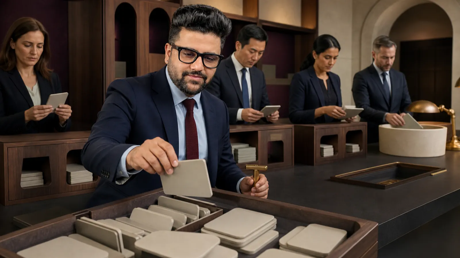 Sahil Khanna comparing unlabeled scenario cards in a strategy archive for The Art of Filing