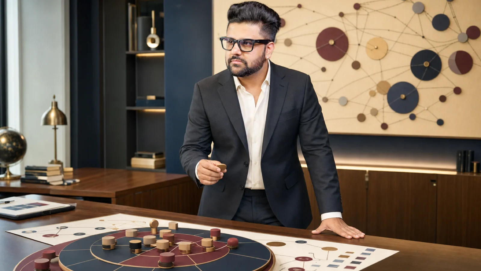 Sahil Khanna developing a marketing strategy in an executive business-school atelier