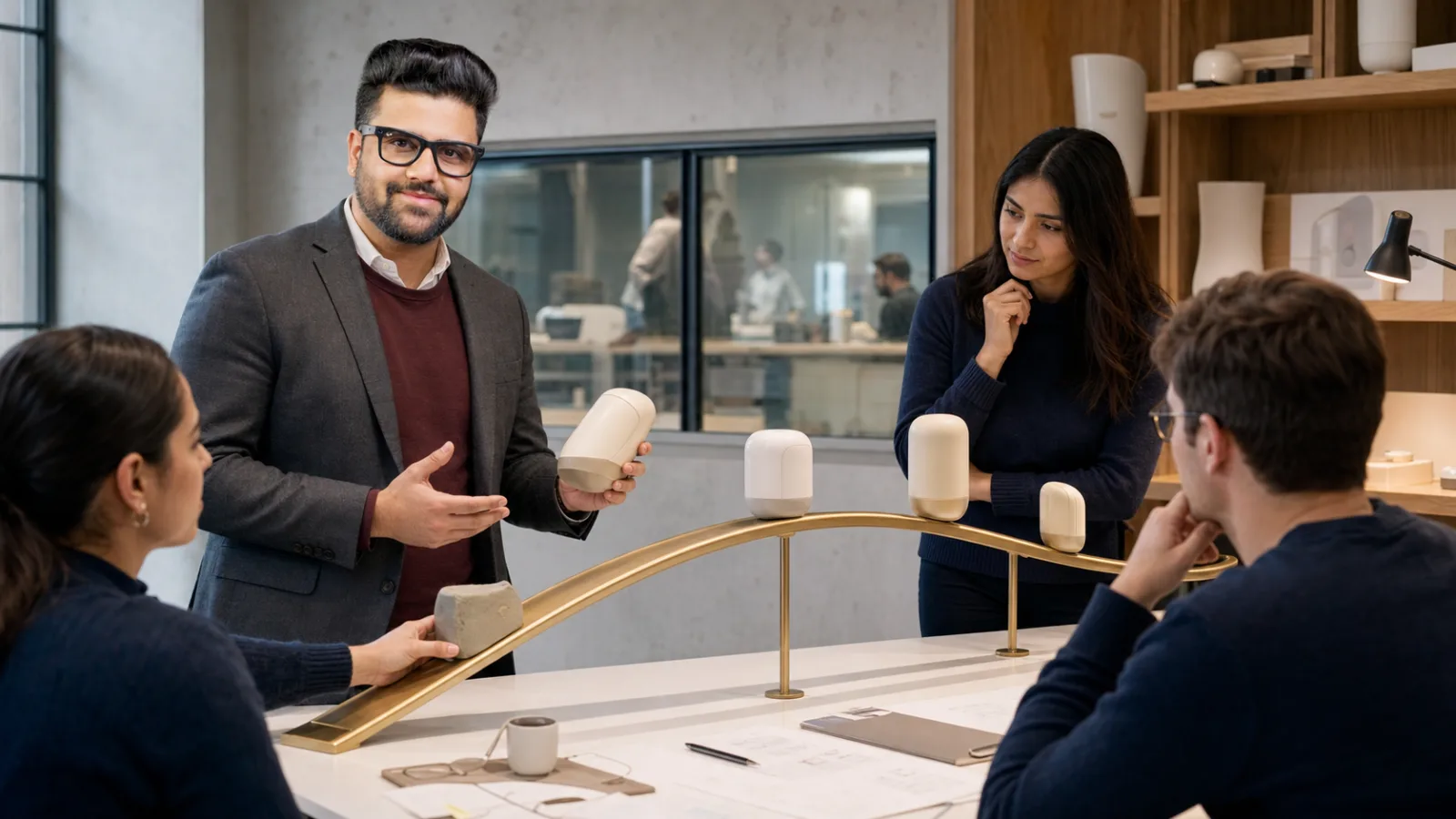 Sahil Khanna facilitating a case discussion in a behavioral research lab for Product life cycle