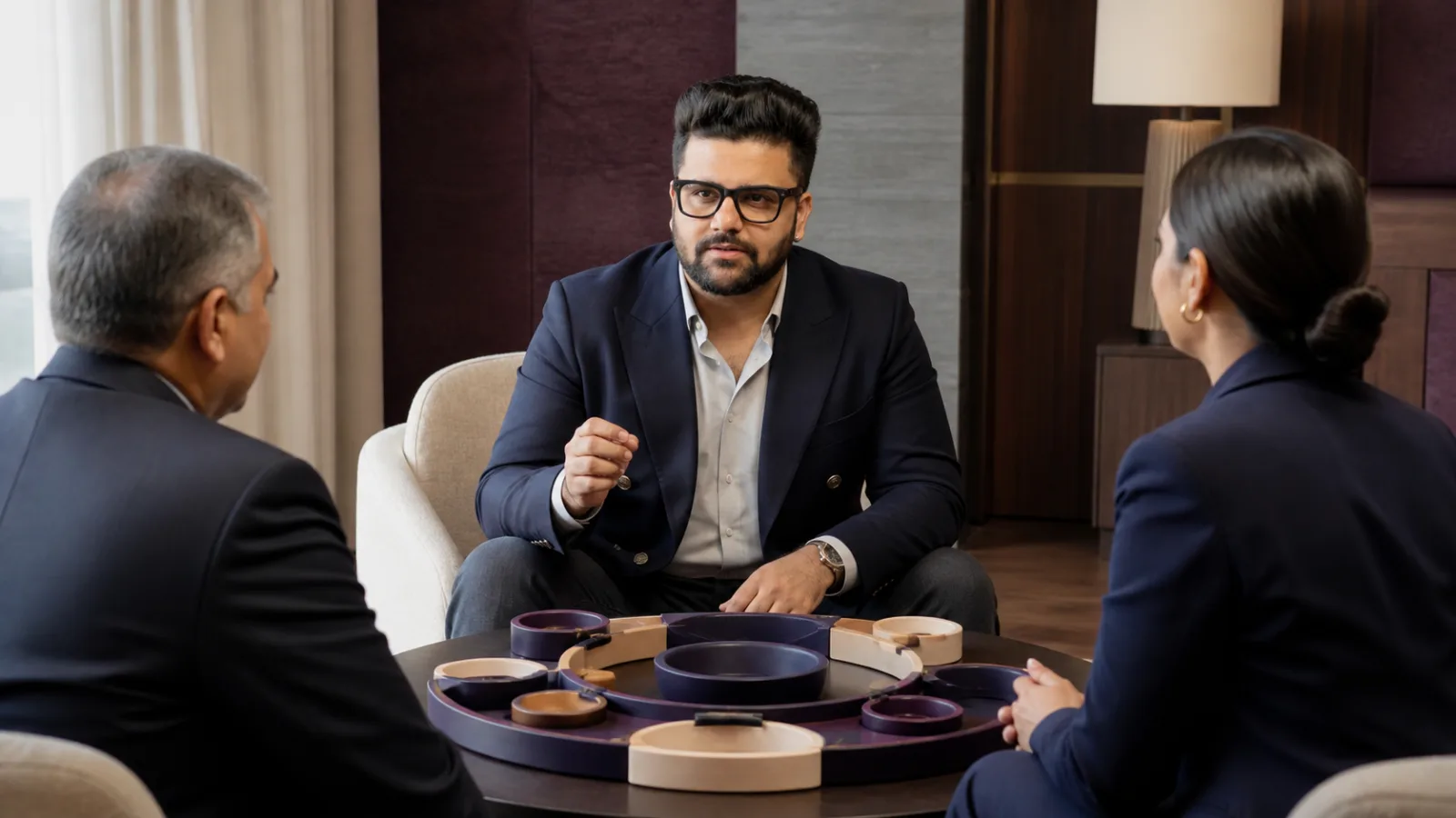 Sahil Khanna facilitating a case discussion in a leadership coaching studio for Managing Your Career