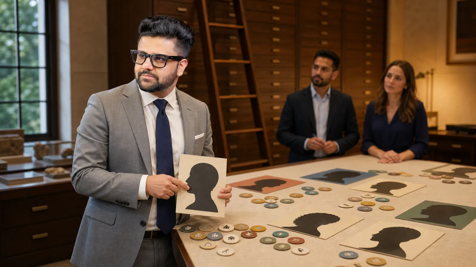 Sahil Khanna facilitating a case discussion in a strategy archive for Developing personas