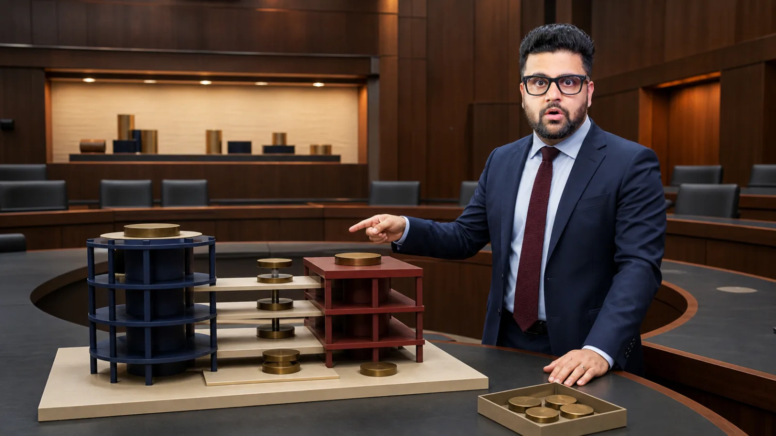Sahil Khanna mapping choices with brass markers in a case-method seminar room for Mergers & acquisition