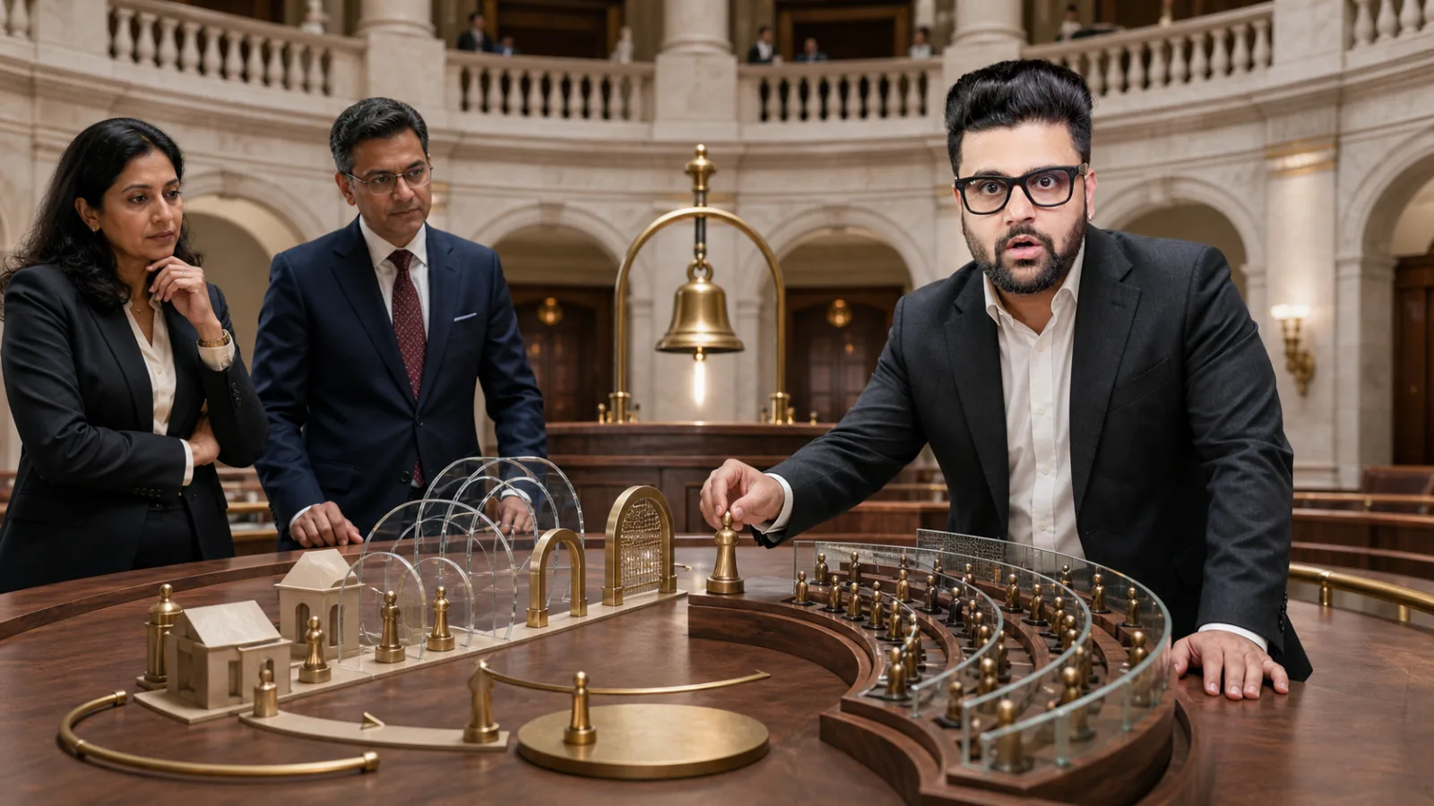 Sahil Khanna mapping choices with brass markers in a customer insight studio for BSE listing - what why how