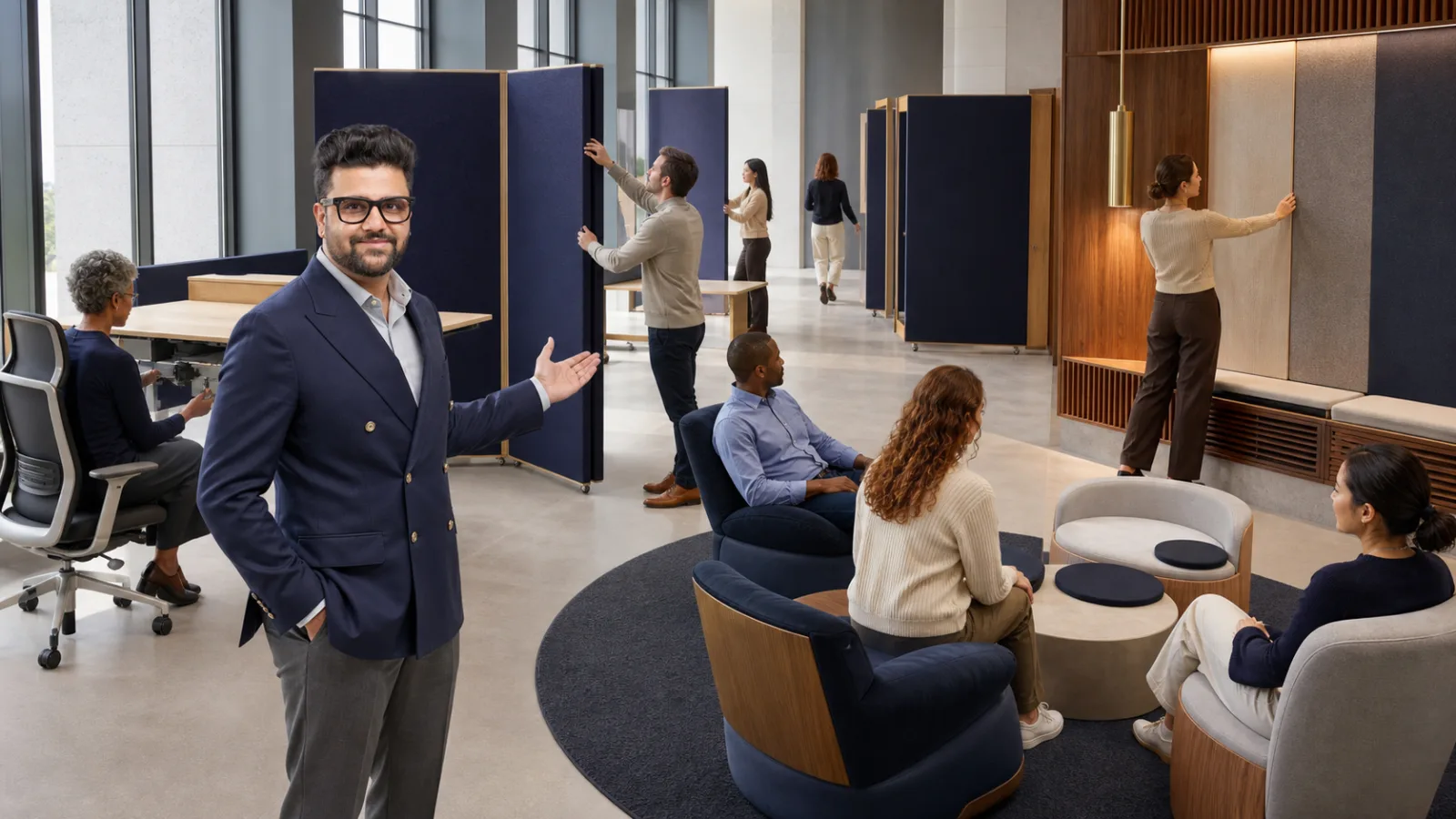 Sahil Khanna mapping choices with brass markers in a market intelligence observatory for Creating a Comfortable Work Environment