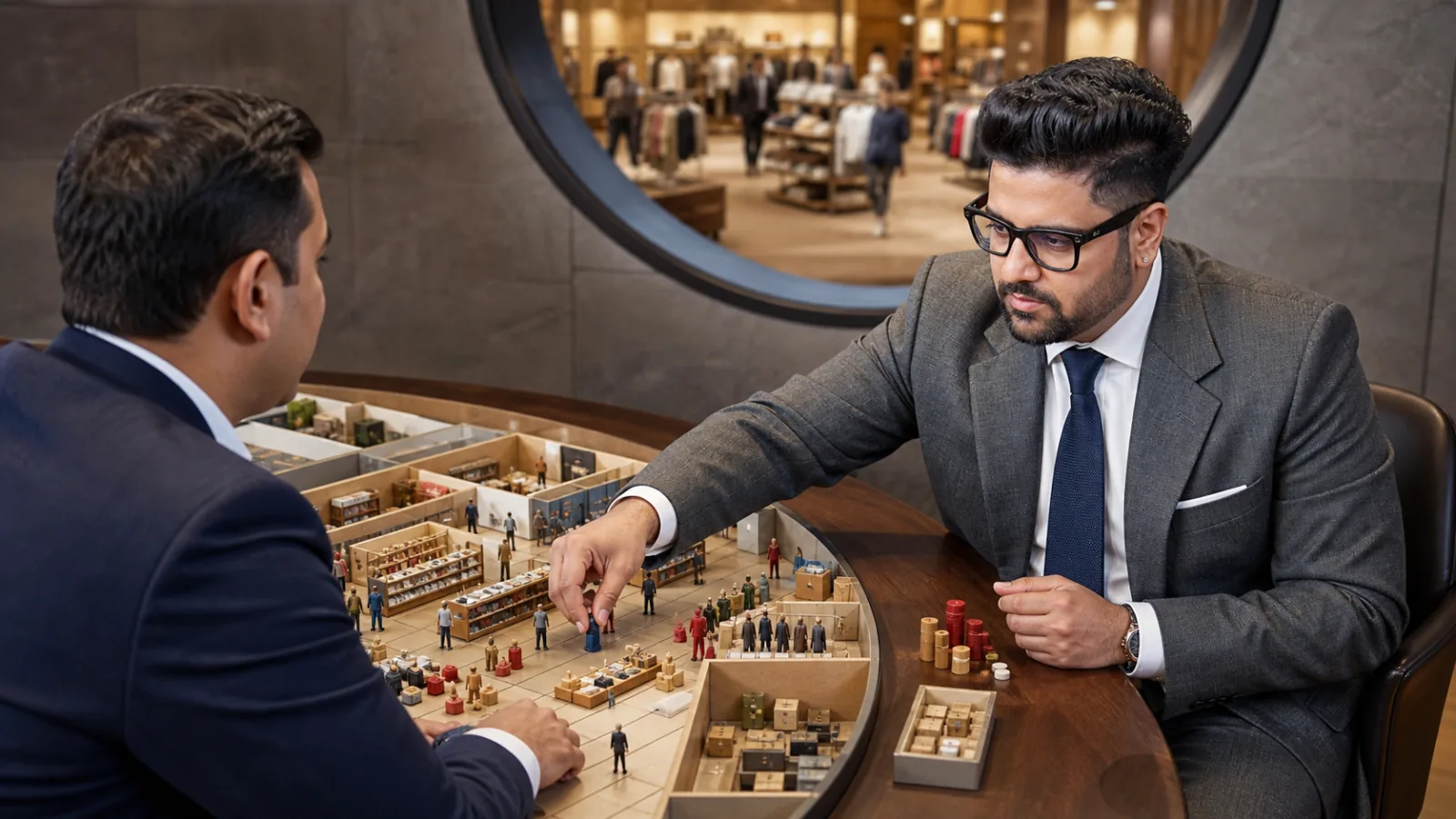 Sahil Khanna mapping choices with brass markers in a market intelligence observatory for Retail management