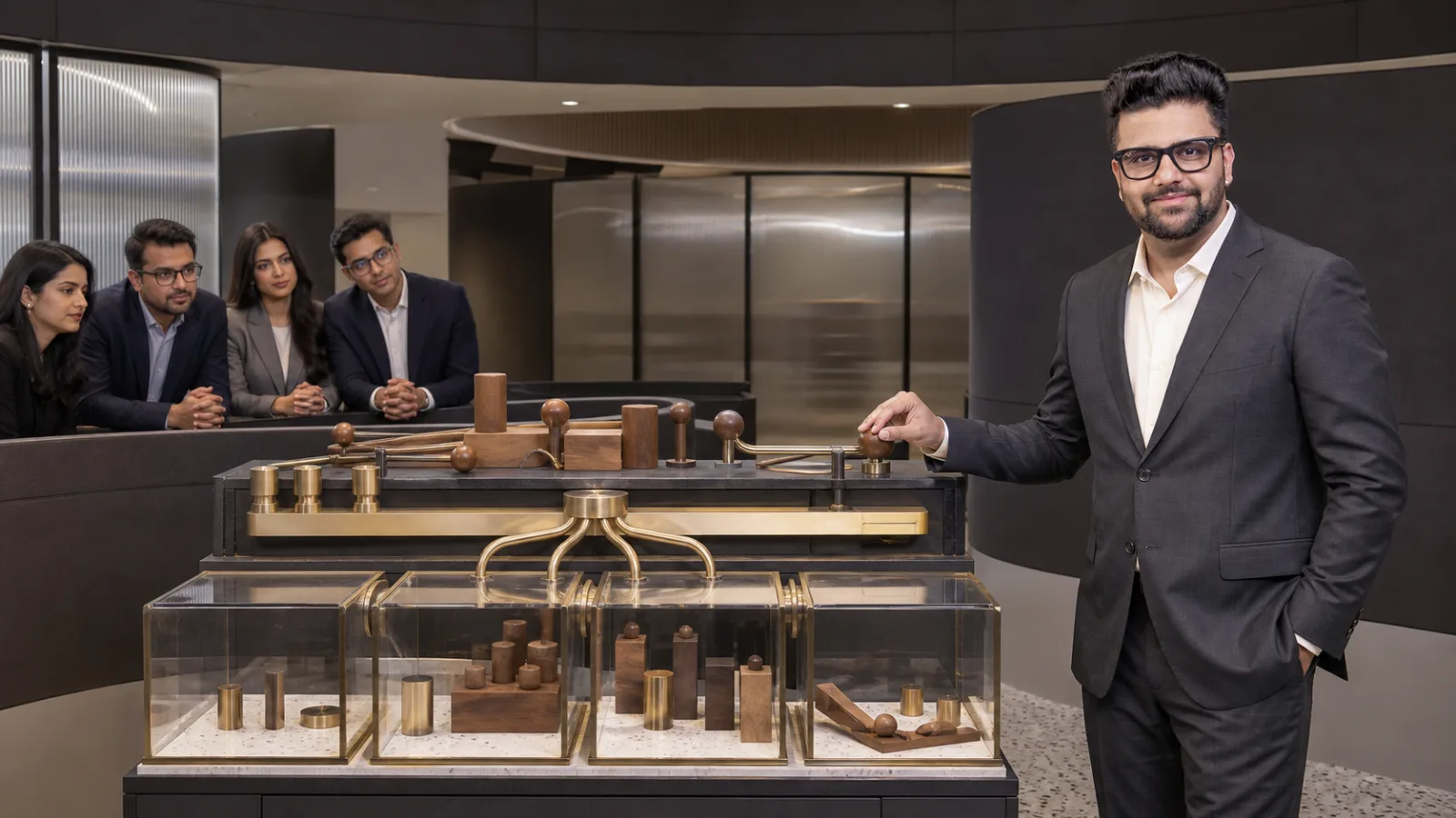 Sahil Khanna organizing research into visual clusters in a behavioral research lab for "What If" Analysis