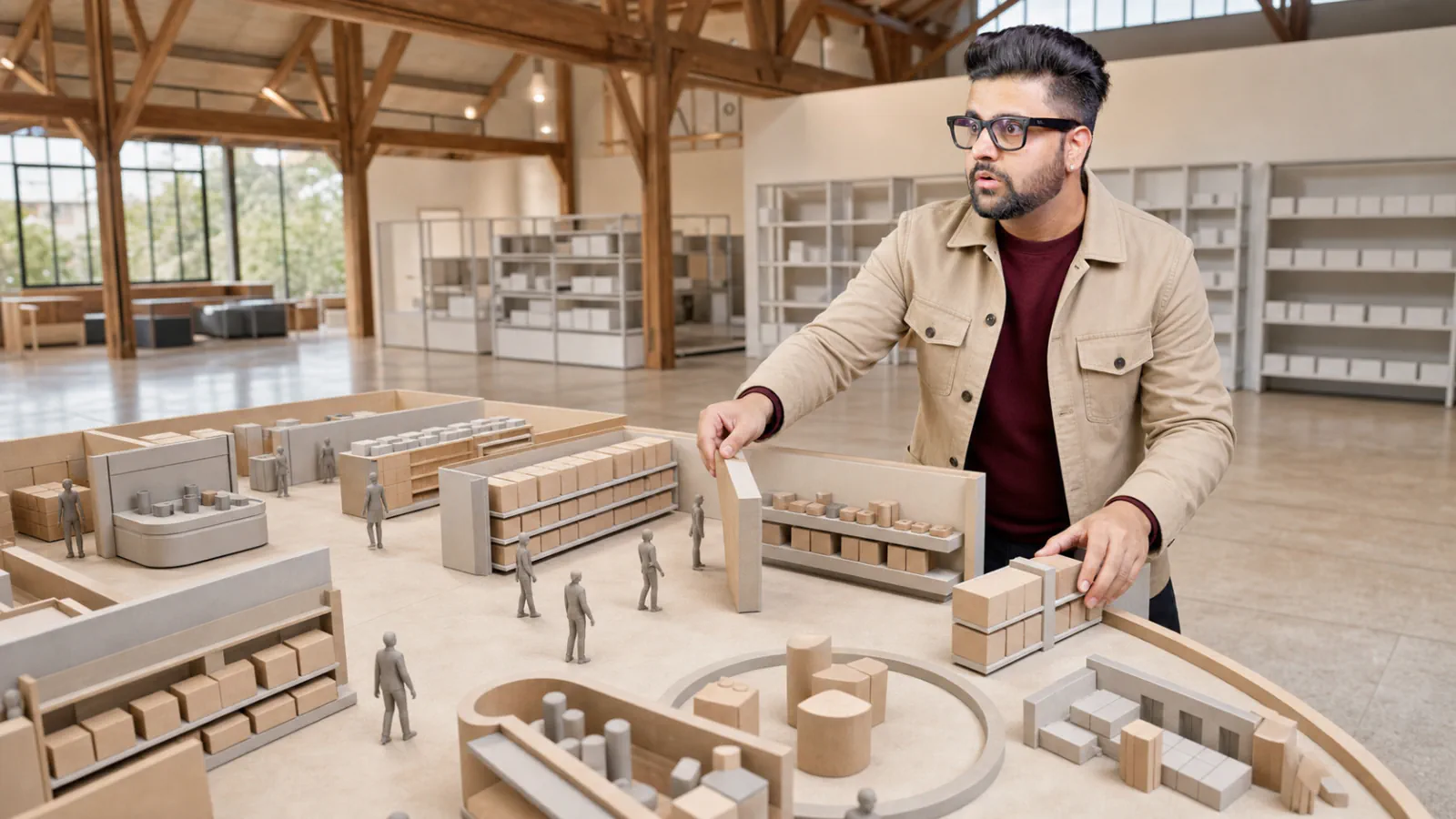 Sahil Khanna organizing research into visual clusters in a executive decision lab for Shopper Marketing