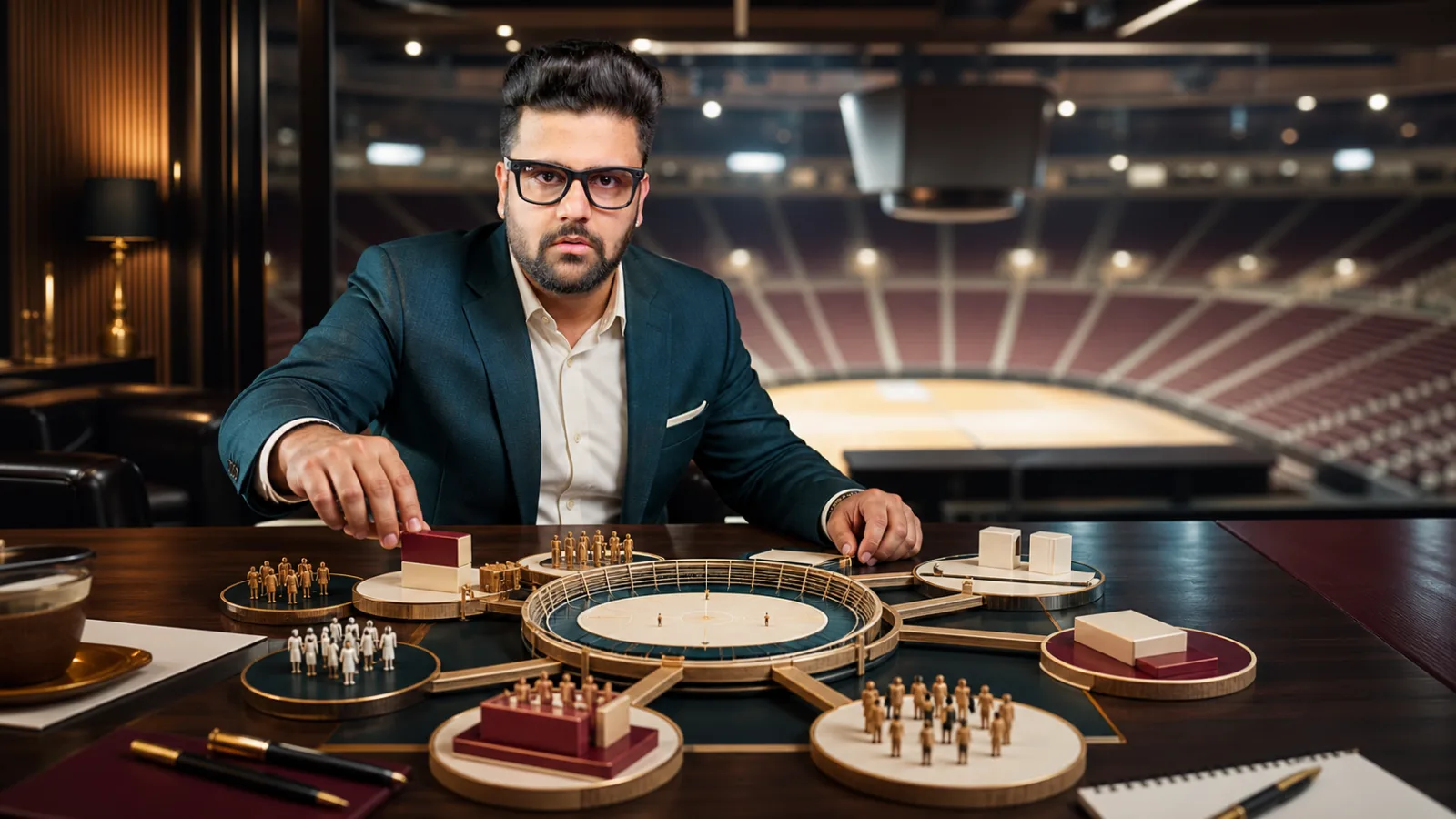 Sahil Khanna organizing research into visual clusters in a executive decision lab for Sports Marketing