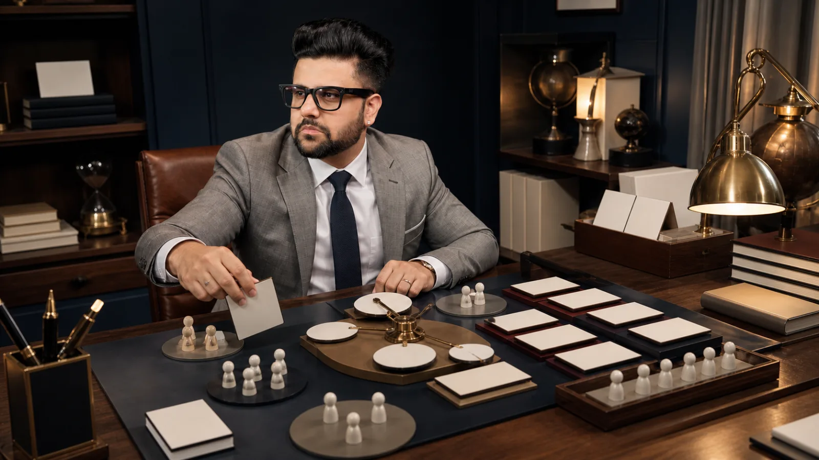 Sahil Khanna organizing research into visual clusters in a leadership coaching studio for Personalized Marketing