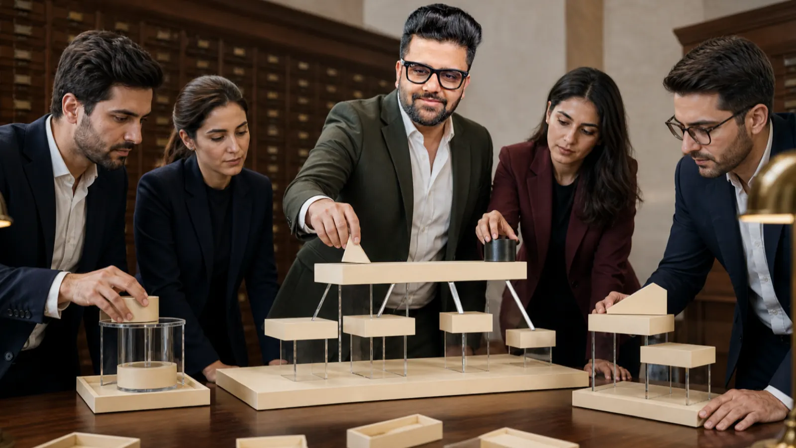 Sahil Khanna organizing research into visual clusters in a strategy archive for Critical Thinking