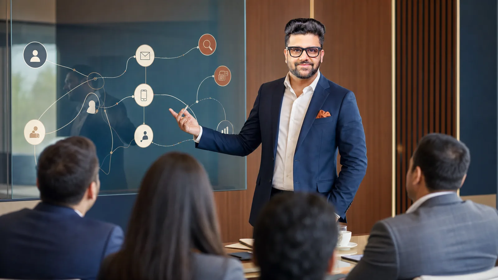 Sahil Khanna teaching an integrated digital marketing system