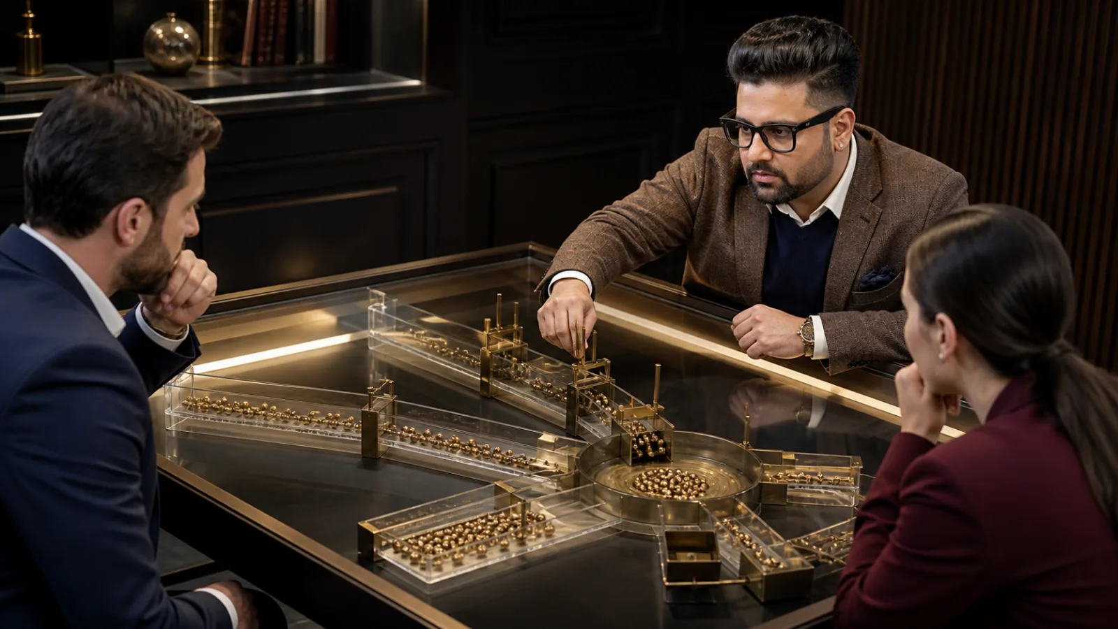 Sahil Khanna testing a physical operating model in a executive decision lab for Revenue maximization strategies