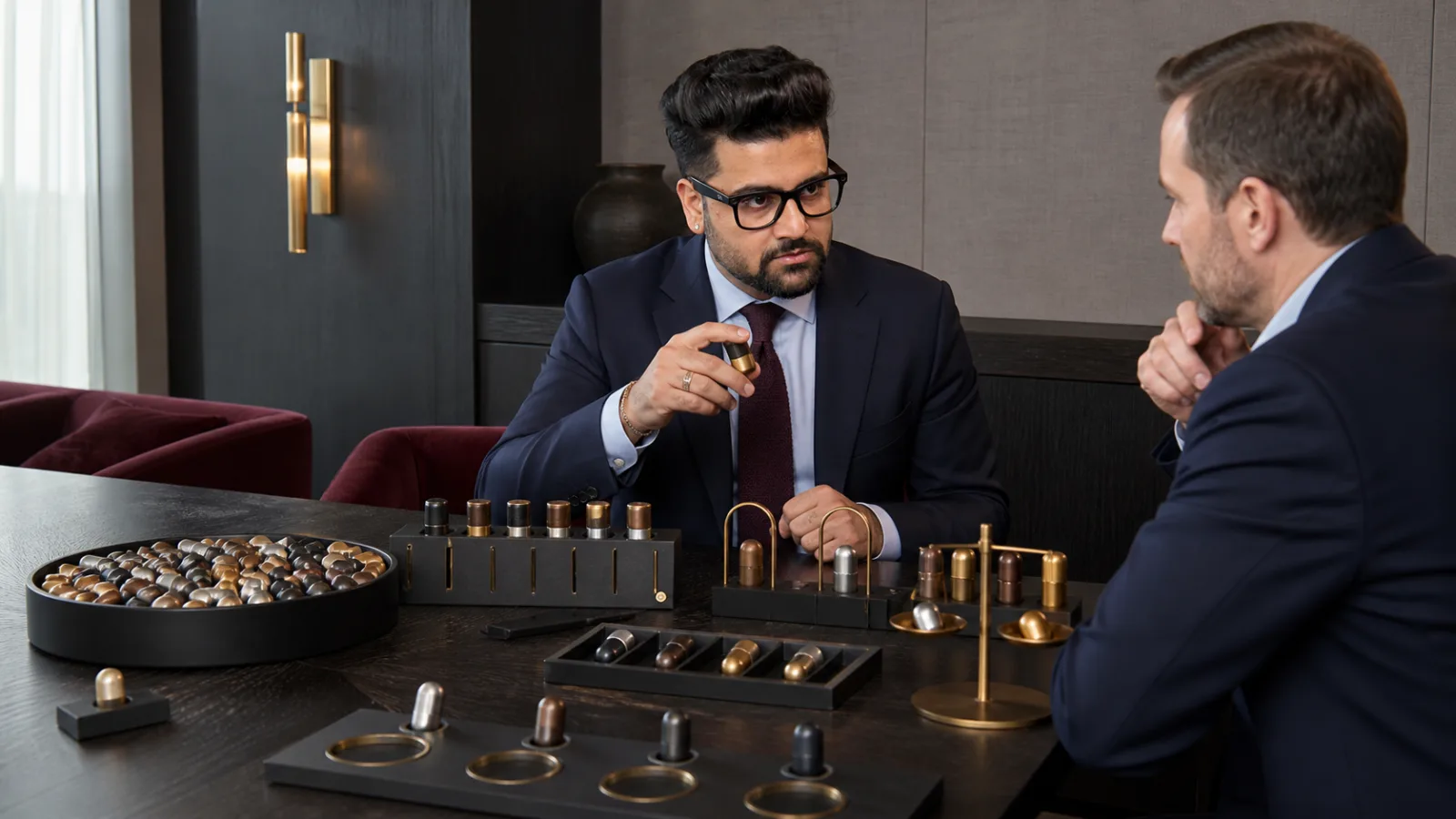 Sahil Khanna testing a physical operating model in a leadership coaching studio for Seven Ways to Find What You Want on the Internet