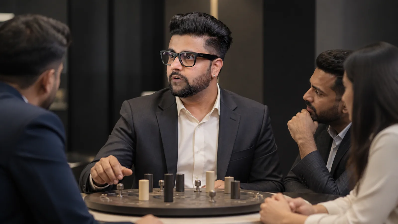 Sahil Khanna testing a physical operating model in a project war room for What's your leadership style